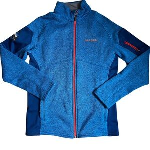 Spyder Blue Full-Zip Jacket with Orange Accents